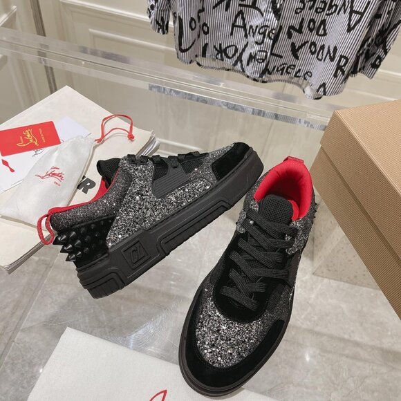 DS New Christian Louboutin Louis Junior Orlato Flat Purple Men's